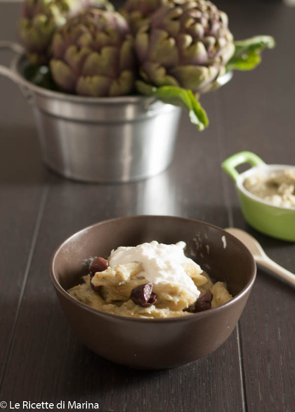 Pasta carciofi e burrata