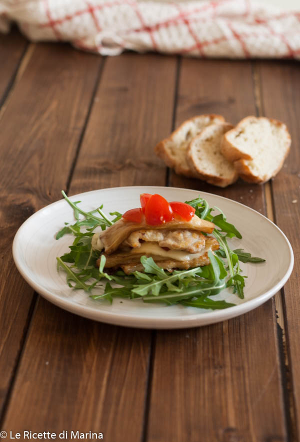 Millefoglie di carne e melanzane